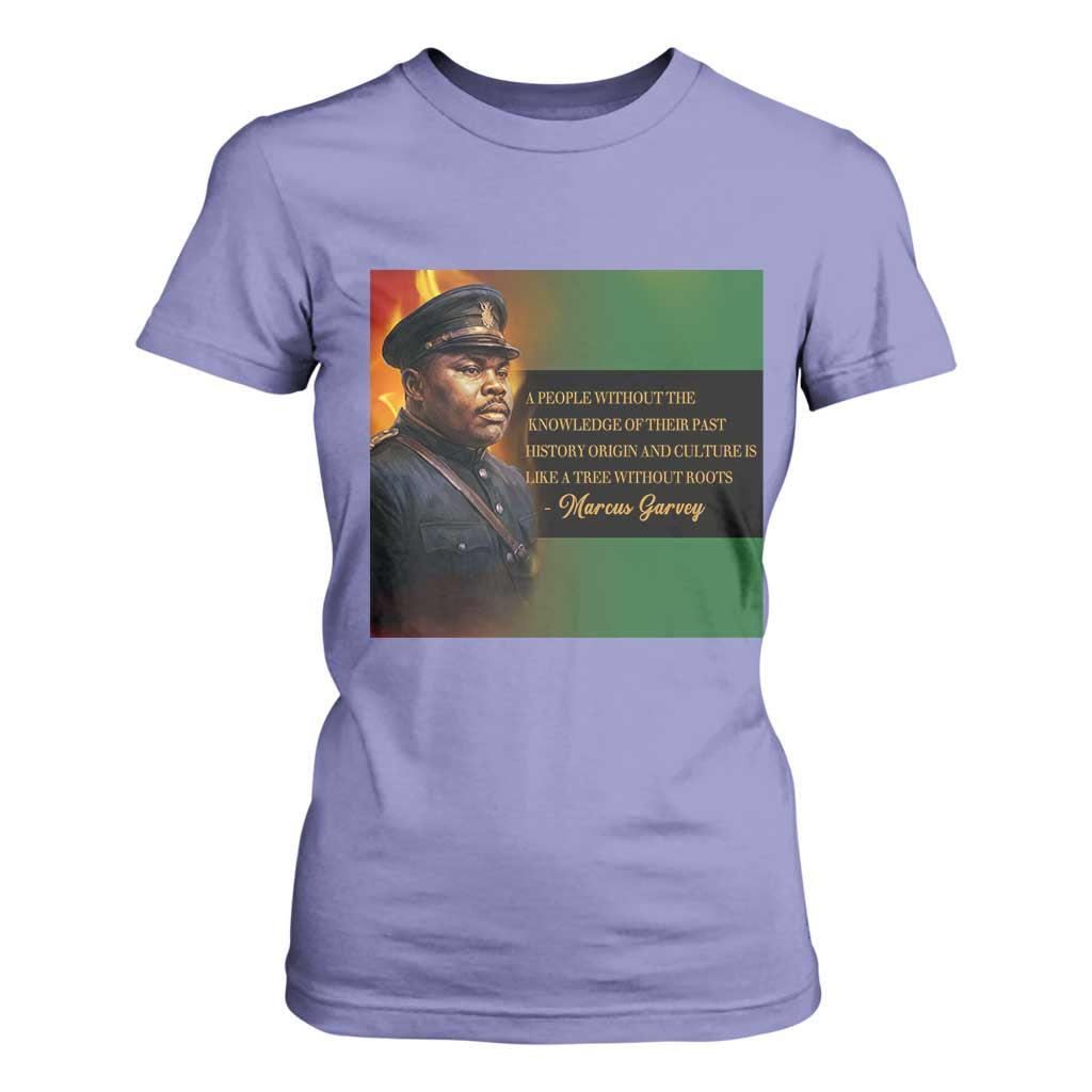 Marcus Garvey Pan African Flag T Shirt For Women A People Without Knowledge Of Their Past Quote TS12 Violet Print Your Wear