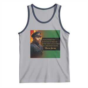 Marcus Garvey Pan African Flag Tank Top A People Without Knowledge Of Their Past Quote TS12 Athletic Heather Navy Print Your Wear