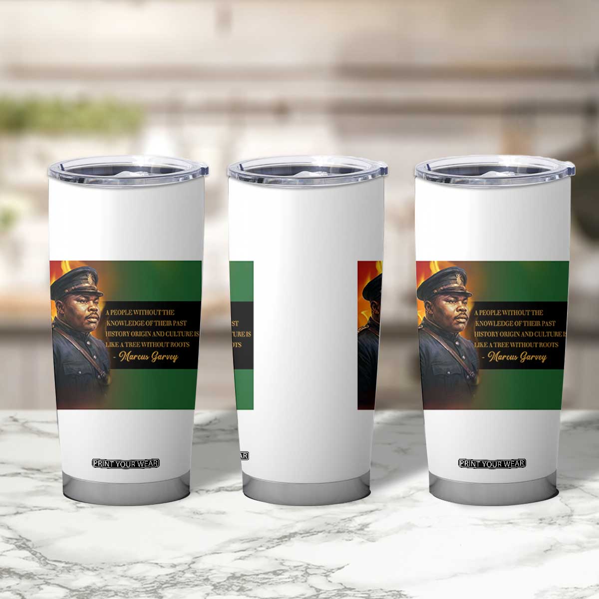 Marcus Garvey Pan African Flag Tumbler Cup A People Without Knowledge Of Their Past Quote TS12 Print Your Wear