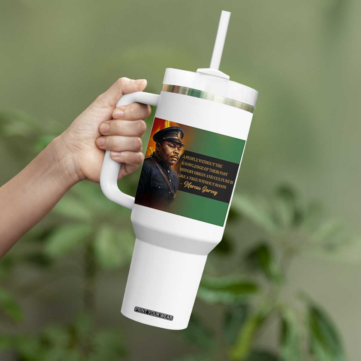 Marcus Garvey Pan African Flag Tumbler With Handle A People Without Knowledge Of Their Past Quote TS12 Print Your Wear