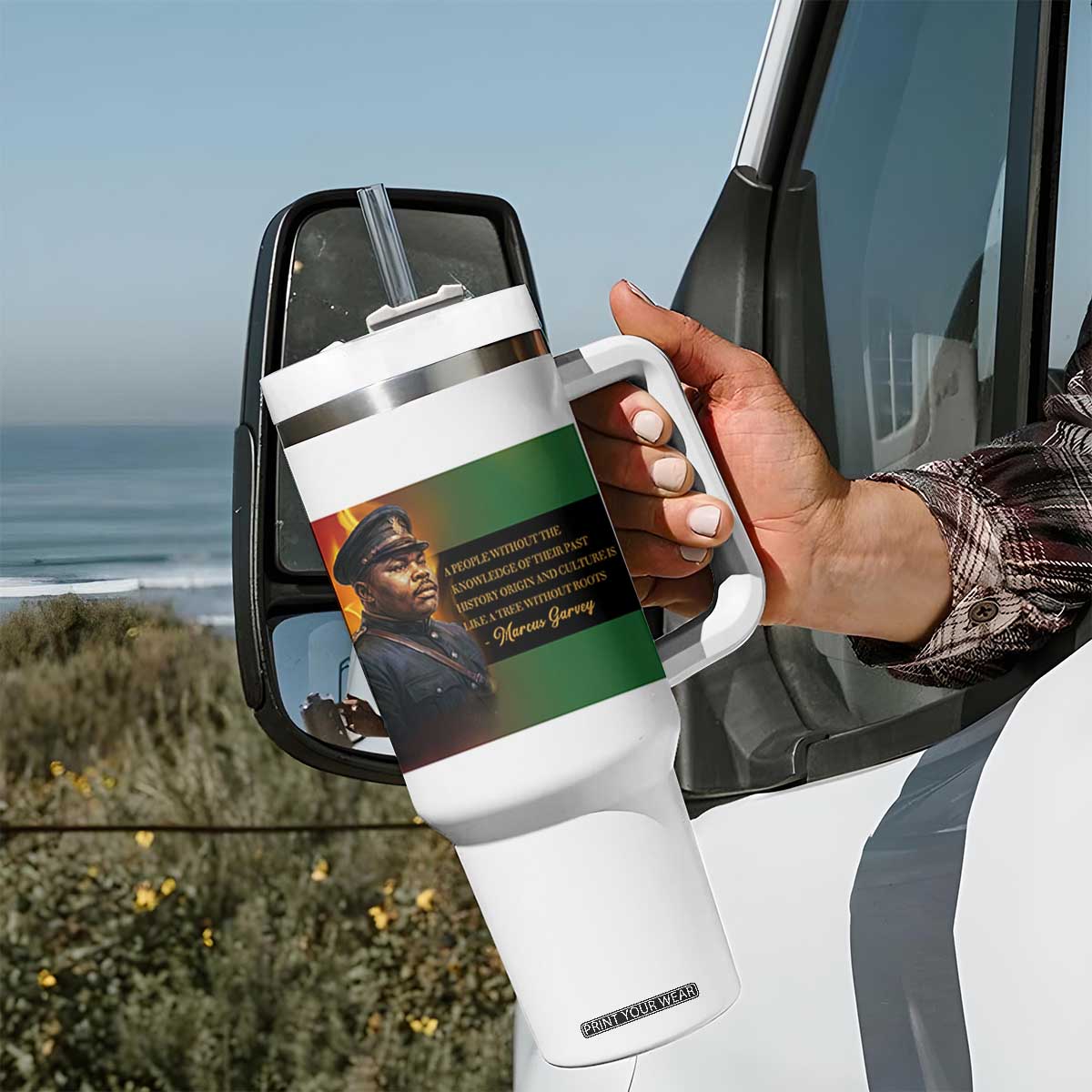 Marcus Garvey Pan African Flag Tumbler With Handle A People Without Knowledge Of Their Past Quote TS12 Print Your Wear