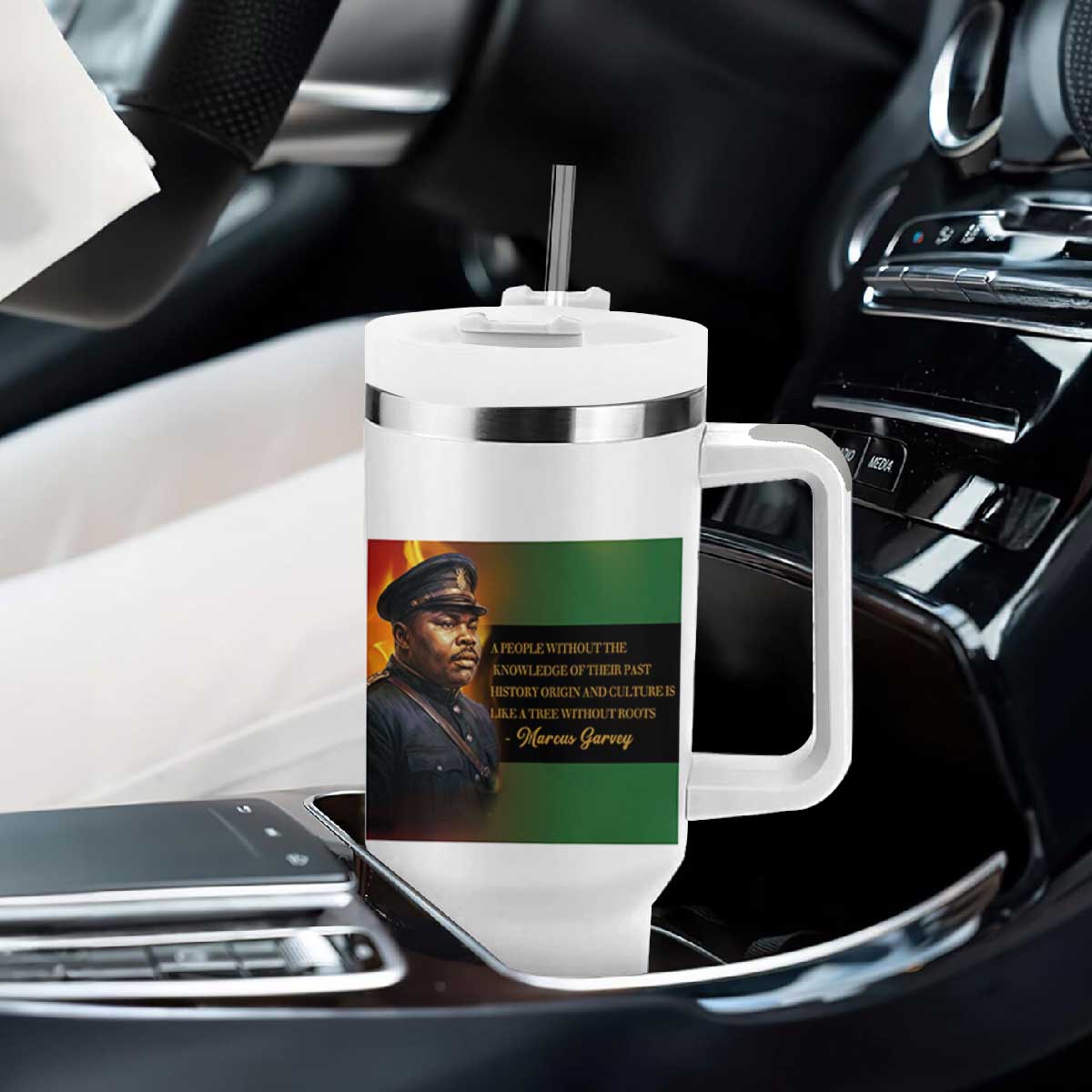 Marcus Garvey Pan African Flag Tumbler With Handle A People Without Knowledge Of Their Past Quote TS12 Print Your Wear