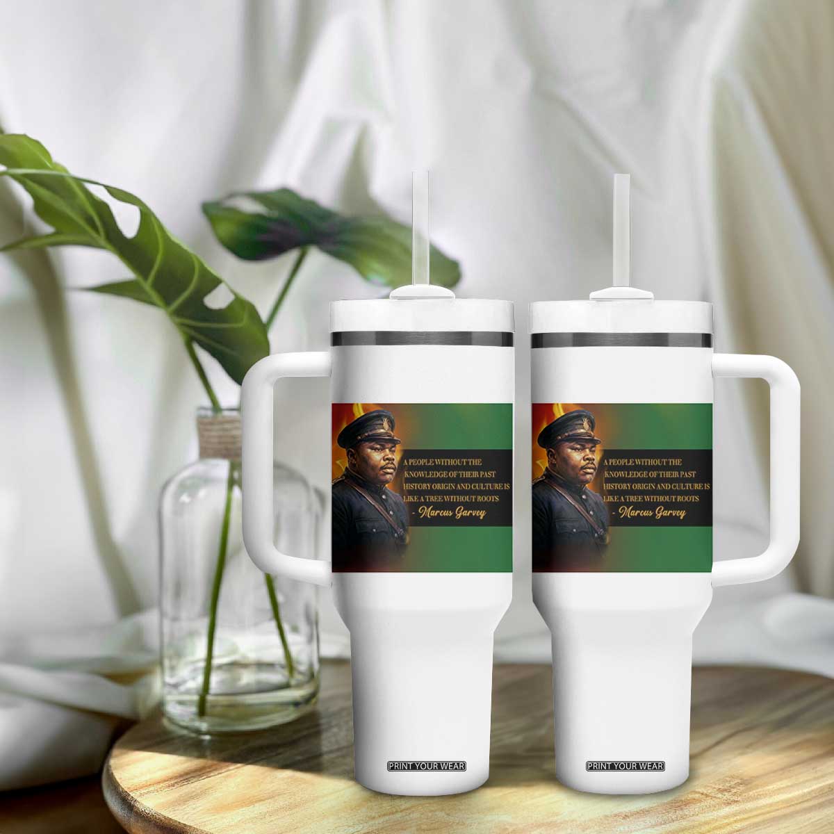 Marcus Garvey Pan African Flag Tumbler With Handle A People Without Knowledge Of Their Past Quote TS12 Print Your Wear