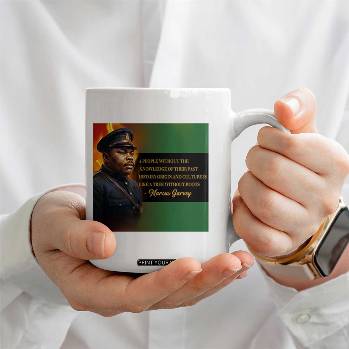 Marcus Garvey Pan African Flag Coffee Mug A People Without Knowledge Of Their Past Quote TS12 Print Your Wear