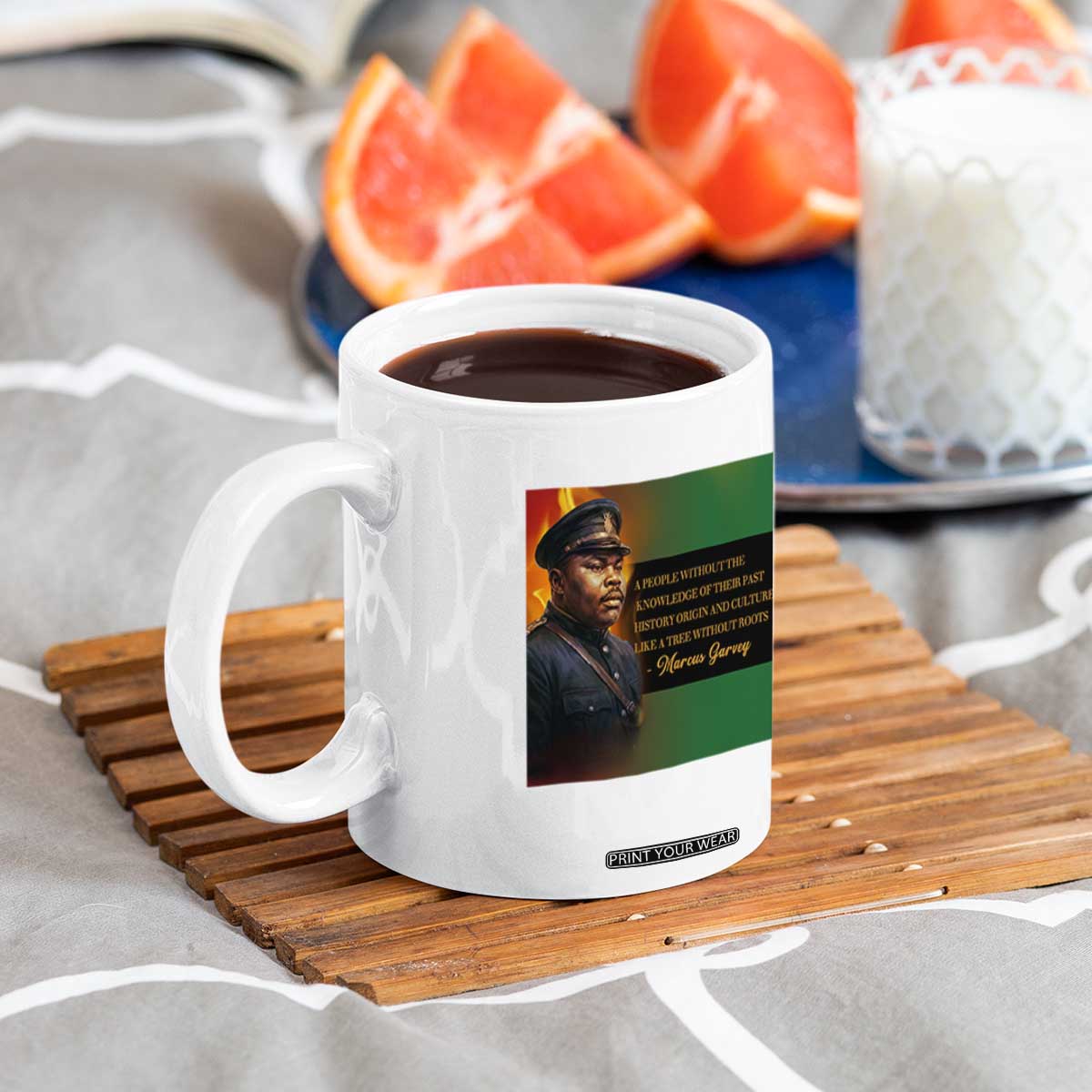 Marcus Garvey Pan African Flag Coffee Mug A People Without Knowledge Of Their Past Quote TS12 Print Your Wear