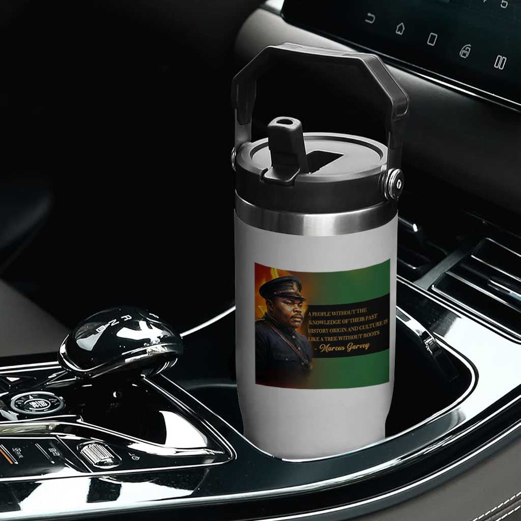 Marcus Garvey Pan African Flag Flip Straw Tumbler A People Without Knowledge Of Their Past Quote TS12 Print Your Wear