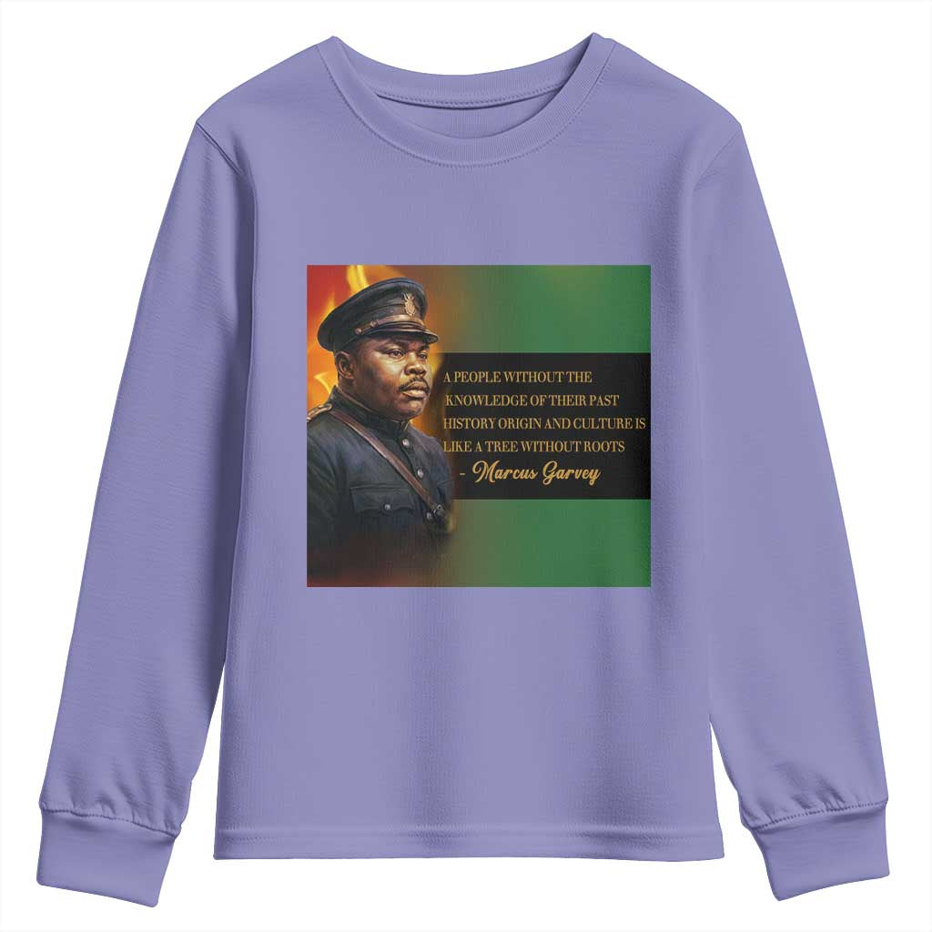 Marcus Garvey Pan African Flag Youth Sweatshirt A People Without Knowledge Of Their Past Quote TS12 Violet Print Your Wear