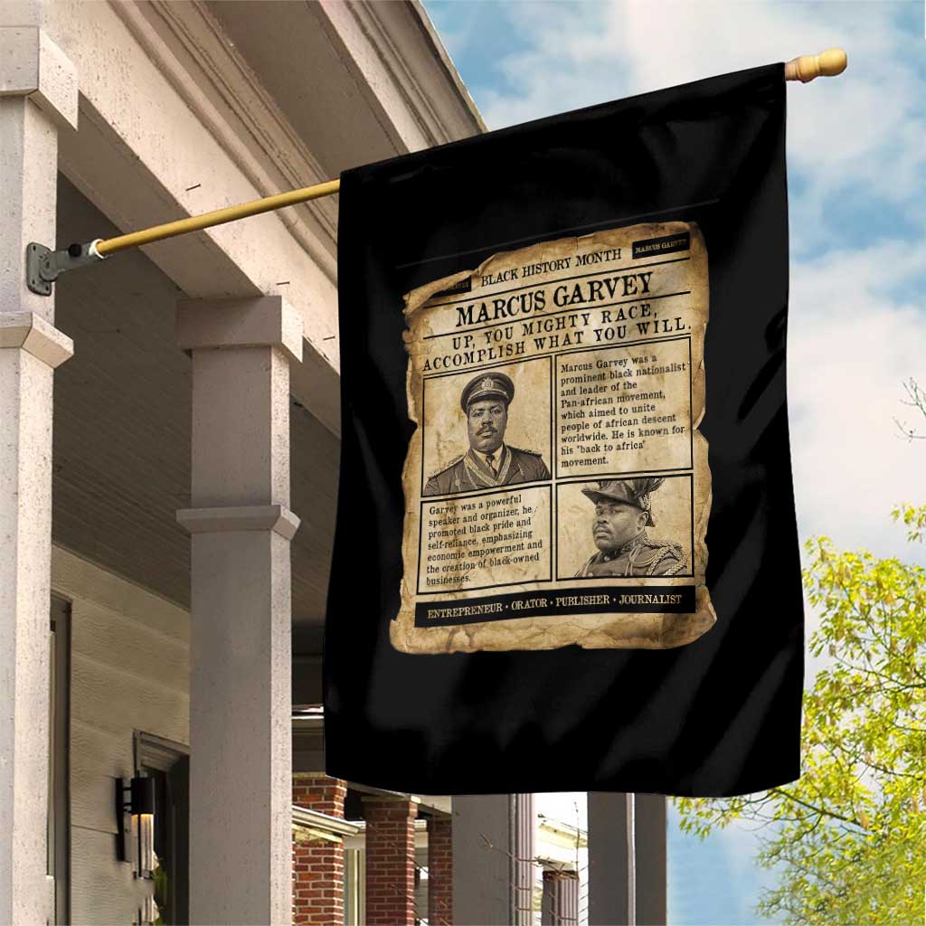 Vintage Newspaper Marcus Garvey Garden Flag Up You Mighty Race Quote TS12 Print Your Wear