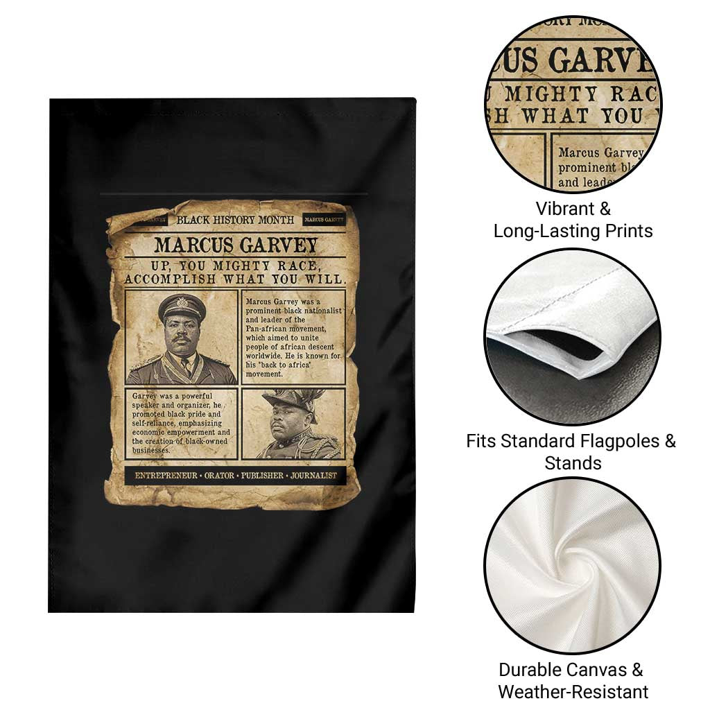 Vintage Newspaper Marcus Garvey Garden Flag Up You Mighty Race Quote TS12 Print Your Wear