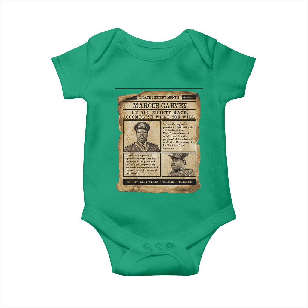 Vintage Newspaper Marcus Garvey Baby Onesie Up You Mighty Race Quote TS12 Irish Green Print Your Wear