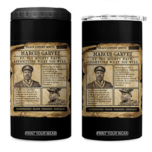 Vintage Newspaper Marcus Garvey 4 in 1 Can Cooler Tumbler Up You Mighty Race Quote TS12 One Size: 16 oz Black Print Your Wear