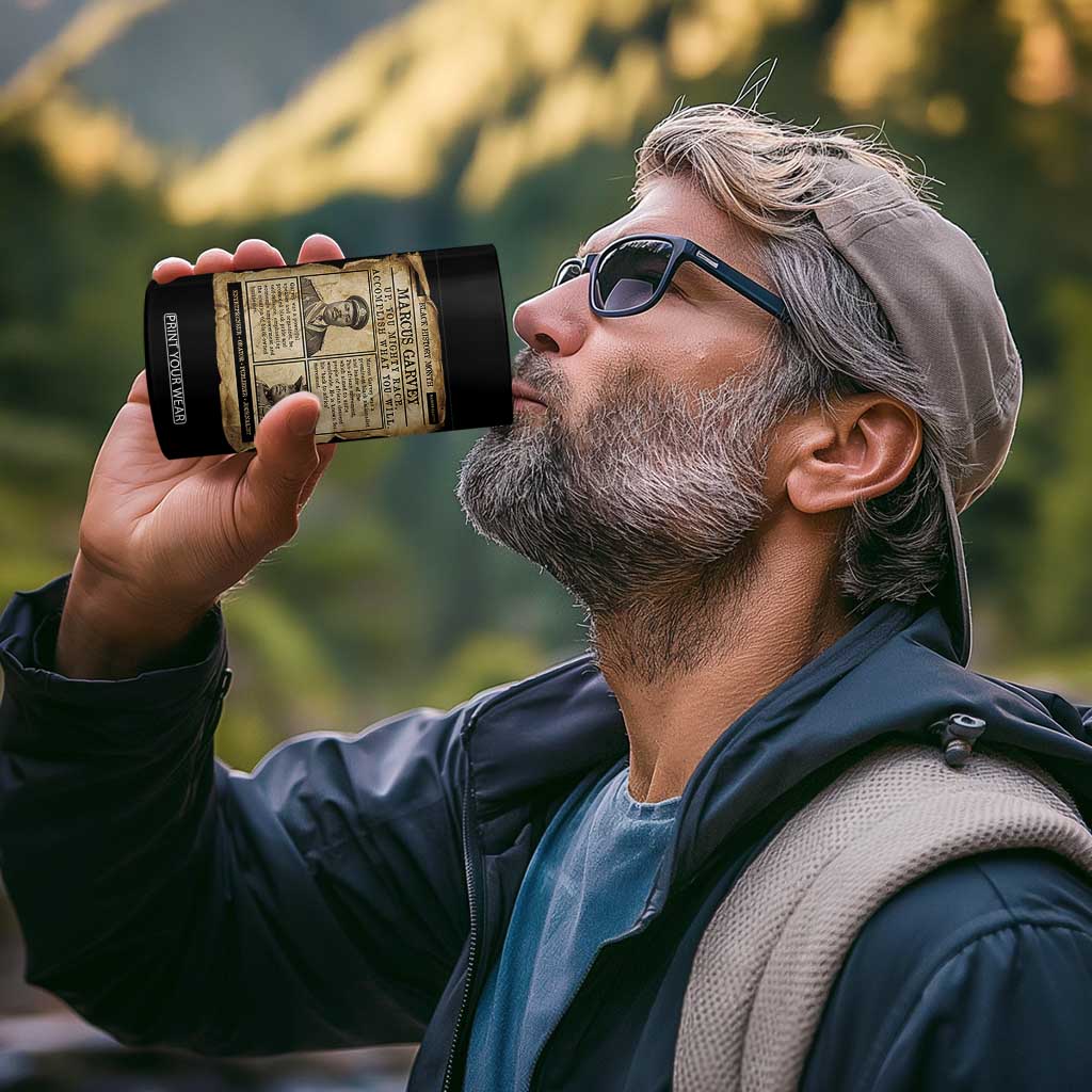 Vintage Newspaper Marcus Garvey 4 in 1 Can Cooler Tumbler Up You Mighty Race Quote TS12 Print Your Wear