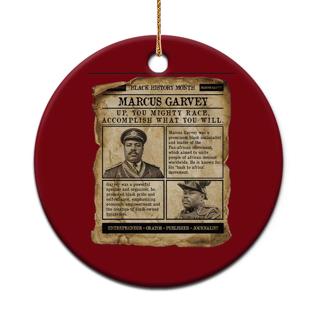Vintage Newspaper Marcus Garvey Ceramic Ornament Up You Mighty Race Quote TS12 1pc Red Print Your Wear