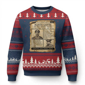 Vintage Newspaper Marcus Garvey Ugly Christmas Sweater Up You Mighty Race Quote TS12 Navy Red Print Your Wear