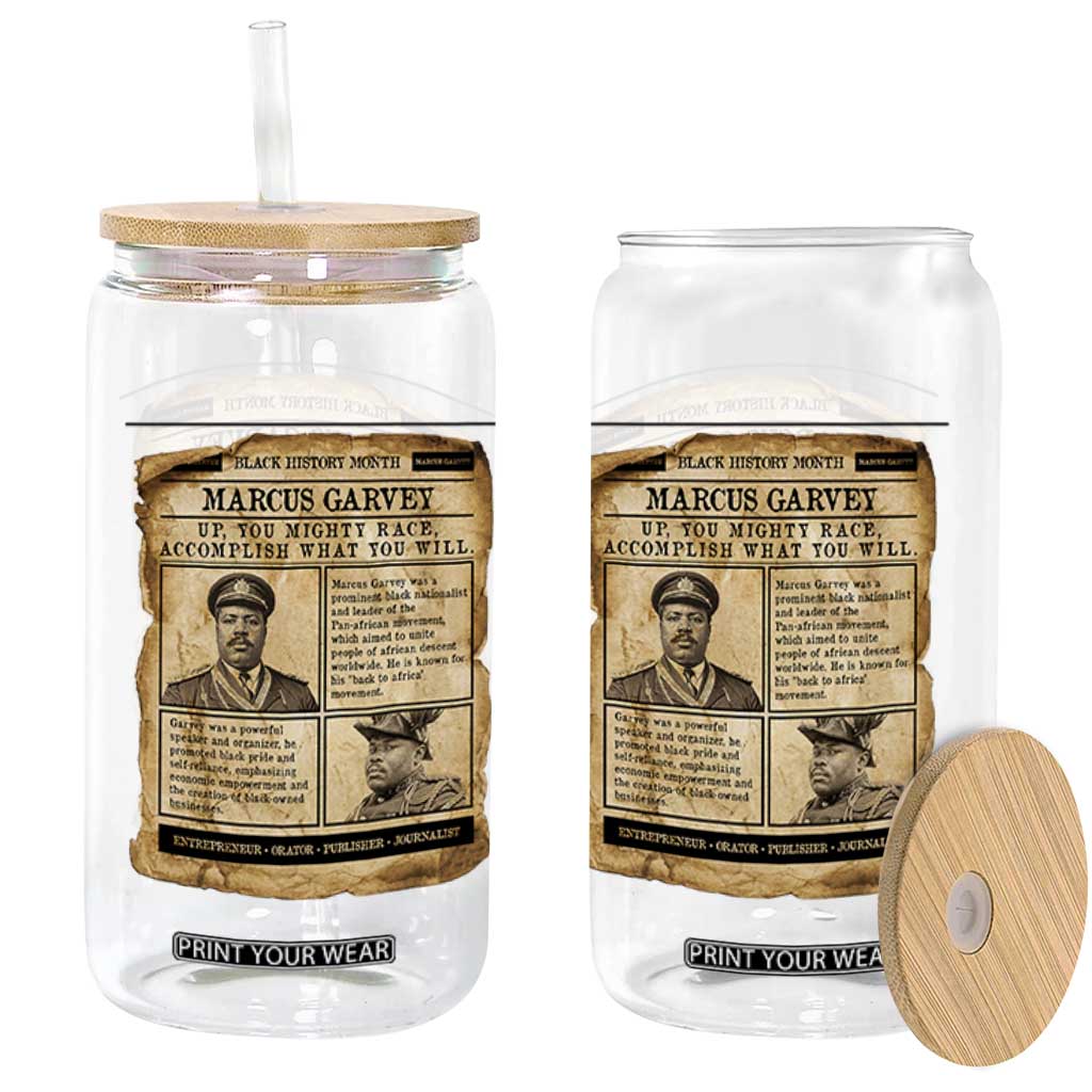Vintage Newspaper Marcus Garvey Glass Can Up You Mighty Race Quote TS12 Print Your Wear