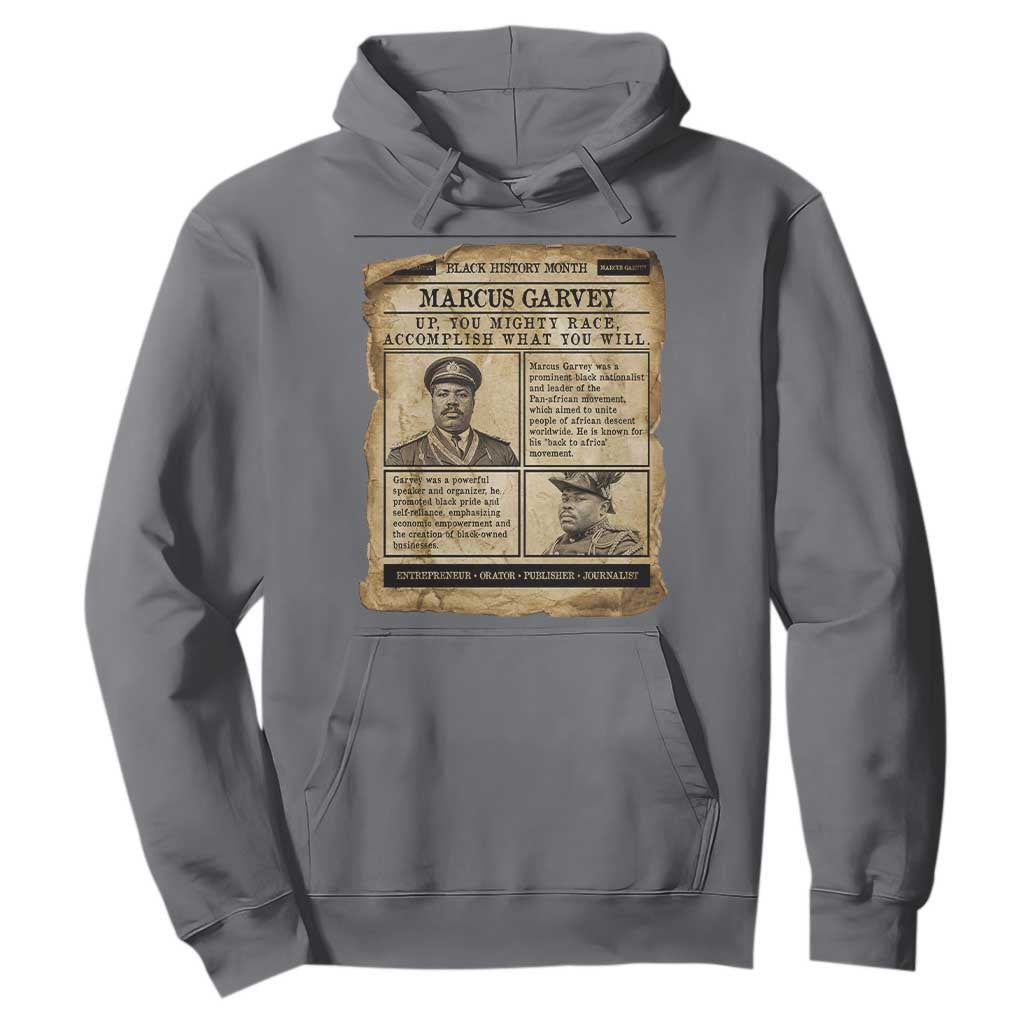 Vintage Newspaper Marcus Garvey Hoodie Up You Mighty Race Quote TS12 Charcoal Print Your Wear