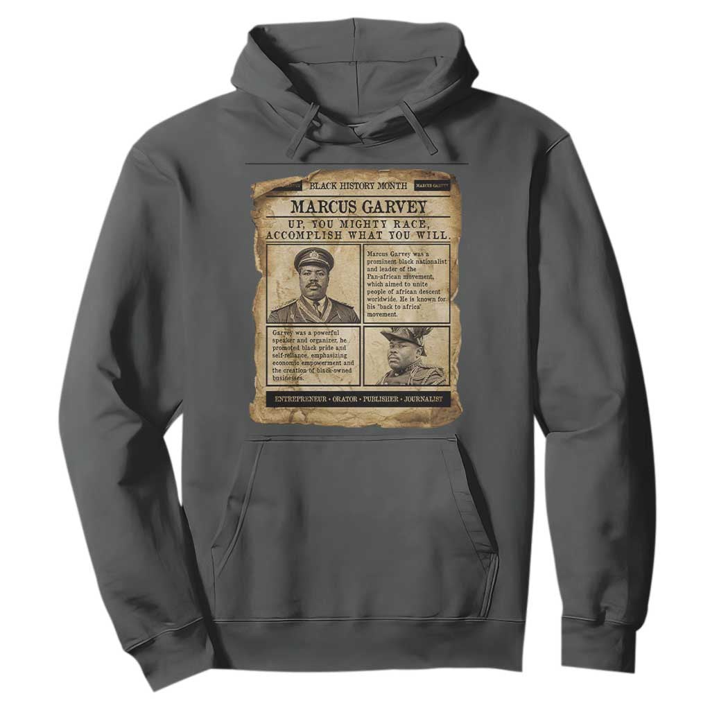 Vintage Newspaper Marcus Garvey Hoodie Up You Mighty Race Quote TS12 Dark Heather Print Your Wear