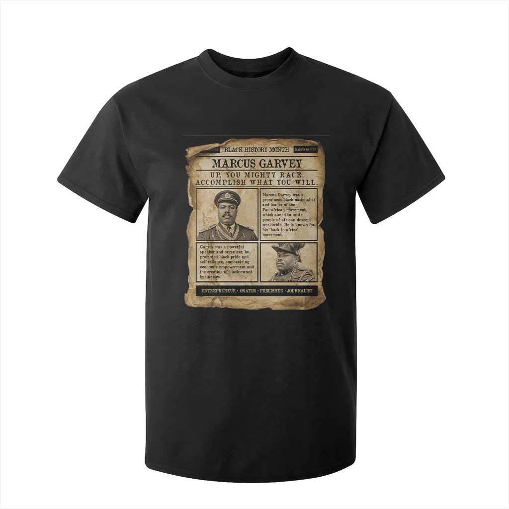 Vintage Newspaper Marcus Garvey T Shirt For Kid Up You Mighty Race Quote TS12 Black Print Your Wear
