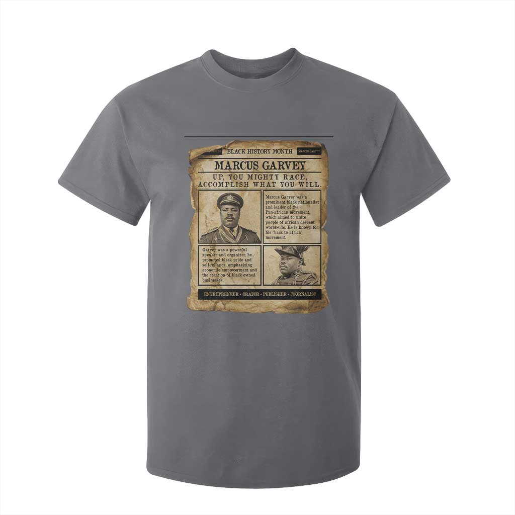 Vintage Newspaper Marcus Garvey T Shirt For Kid Up You Mighty Race Quote TS12 Charcoal Print Your Wear