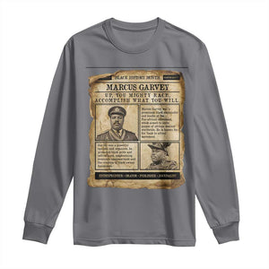 Vintage Newspaper Marcus Garvey Long Sleeve Shirt Up You Mighty Race Quote TS12 Charcoal Print Your Wear