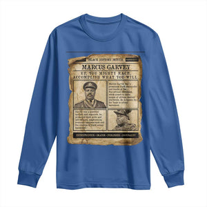 Vintage Newspaper Marcus Garvey Long Sleeve Shirt Up You Mighty Race Quote TS12 Royal Blue Print Your Wear