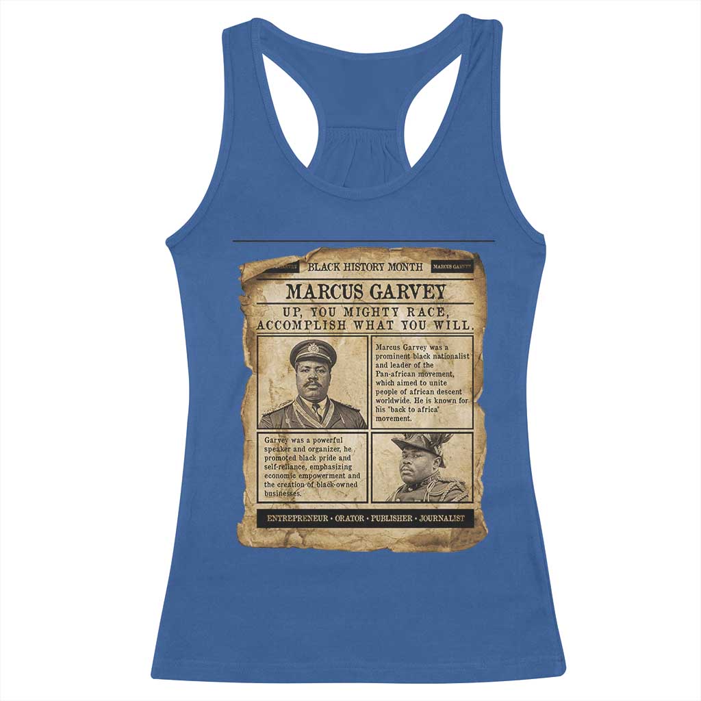 Vintage Newspaper Marcus Garvey Racerback Tank Top Up You Mighty Race Quote TS12 Royal Blue Print Your Wear