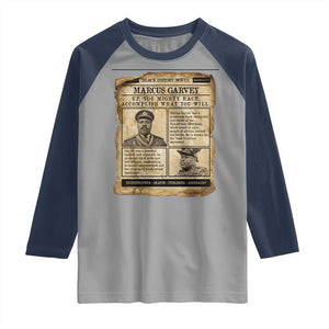 Vintage Newspaper Marcus Garvey Raglan Shirt Up You Mighty Race Quote TS12 Sport Gray Navy Print Your Wear