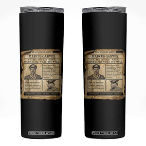 Vintage Newspaper Marcus Garvey Skinny Tumbler Up You Mighty Race Quote TS12 Black Print Your Wear
