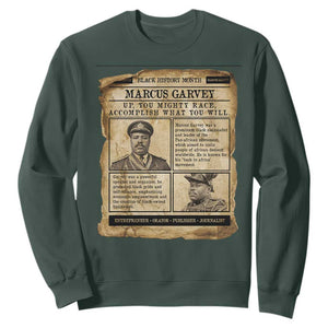 Vintage Newspaper Marcus Garvey Sweatshirt Up You Mighty Race Quote TS12 Dark Forest Green Print Your Wear