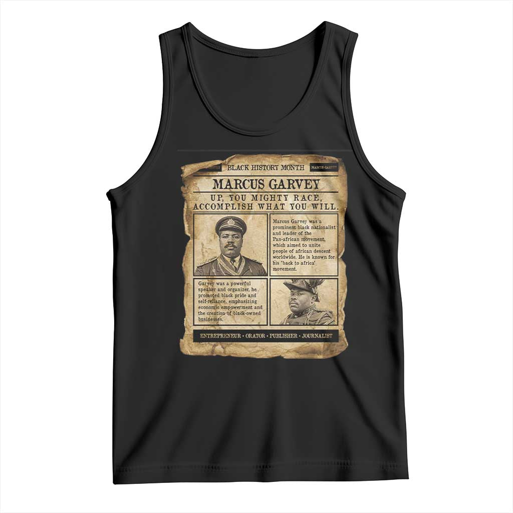 Vintage Newspaper Marcus Garvey Tank Top Up You Mighty Race Quote TS12 Black Print Your Wear