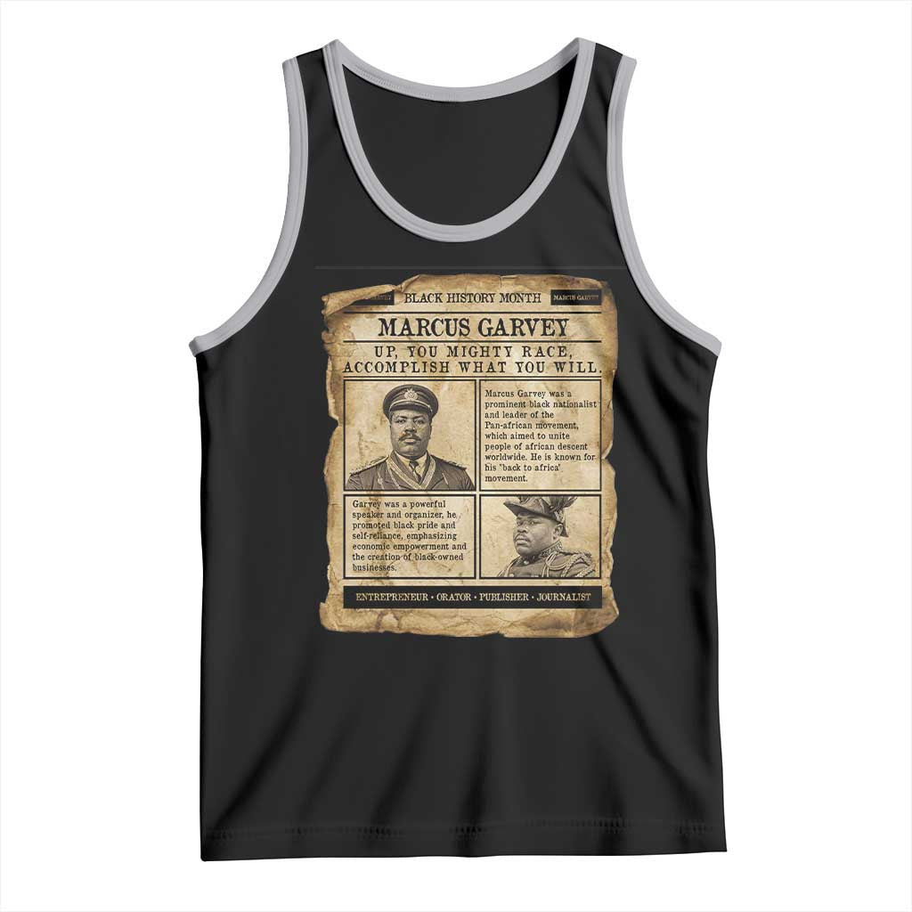 Vintage Newspaper Marcus Garvey Tank Top Up You Mighty Race Quote TS12 Black Athletic Heather Print Your Wear