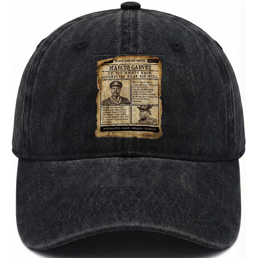 Vintage Newspaper Marcus Garvey Washed Cotton Baseball Cap Up You Mighty Race Quote TS12 Print Your Wear
