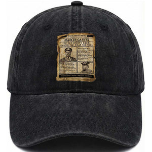 Vintage Newspaper Marcus Garvey Washed Cotton Baseball Cap Up You Mighty Race Quote TS12 Print Your Wear