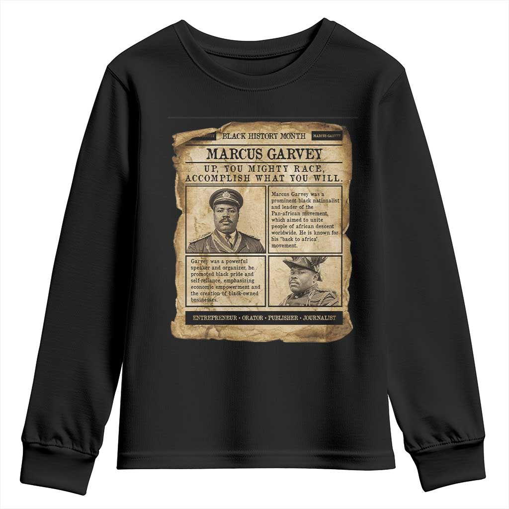 Vintage Newspaper Marcus Garvey Youth Sweatshirt Up You Mighty Race Quote TS12 Black Print Your Wear