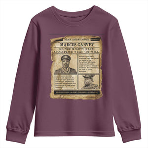 Vintage Newspaper Marcus Garvey Youth Sweatshirt Up You Mighty Race Quote TS12 Maroon Print Your Wear