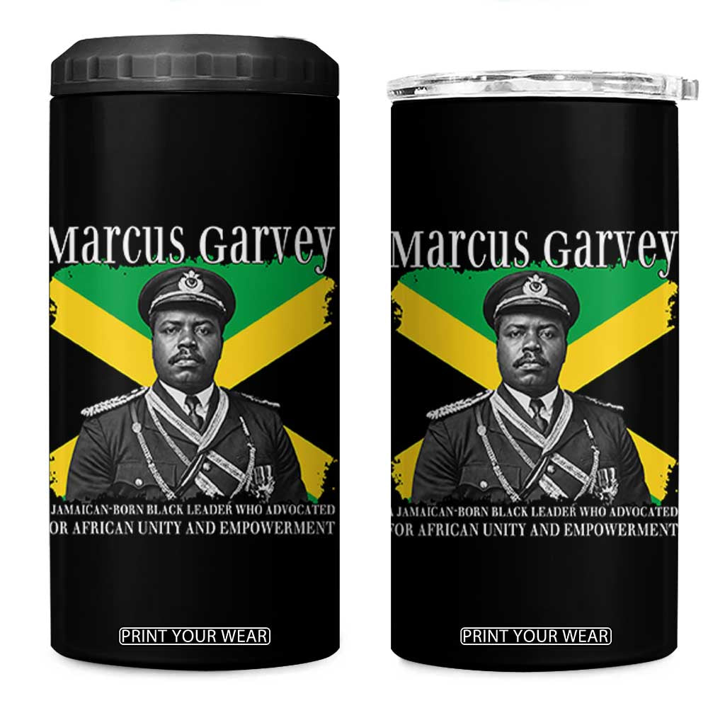 Marcus Garvey Jamaican National Hero 4 in 1 Can Cooler Tumbler Pan Africanism History Gift TS12 One Size: 16 oz Black Print Your Wear