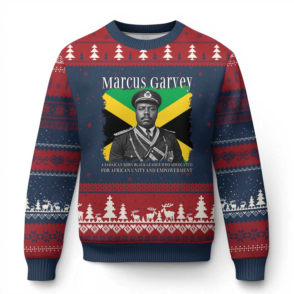 Marcus Garvey Jamaican National Hero Ugly Christmas Sweater Pan Africanism History Gift TS12 Navy Red Print Your Wear