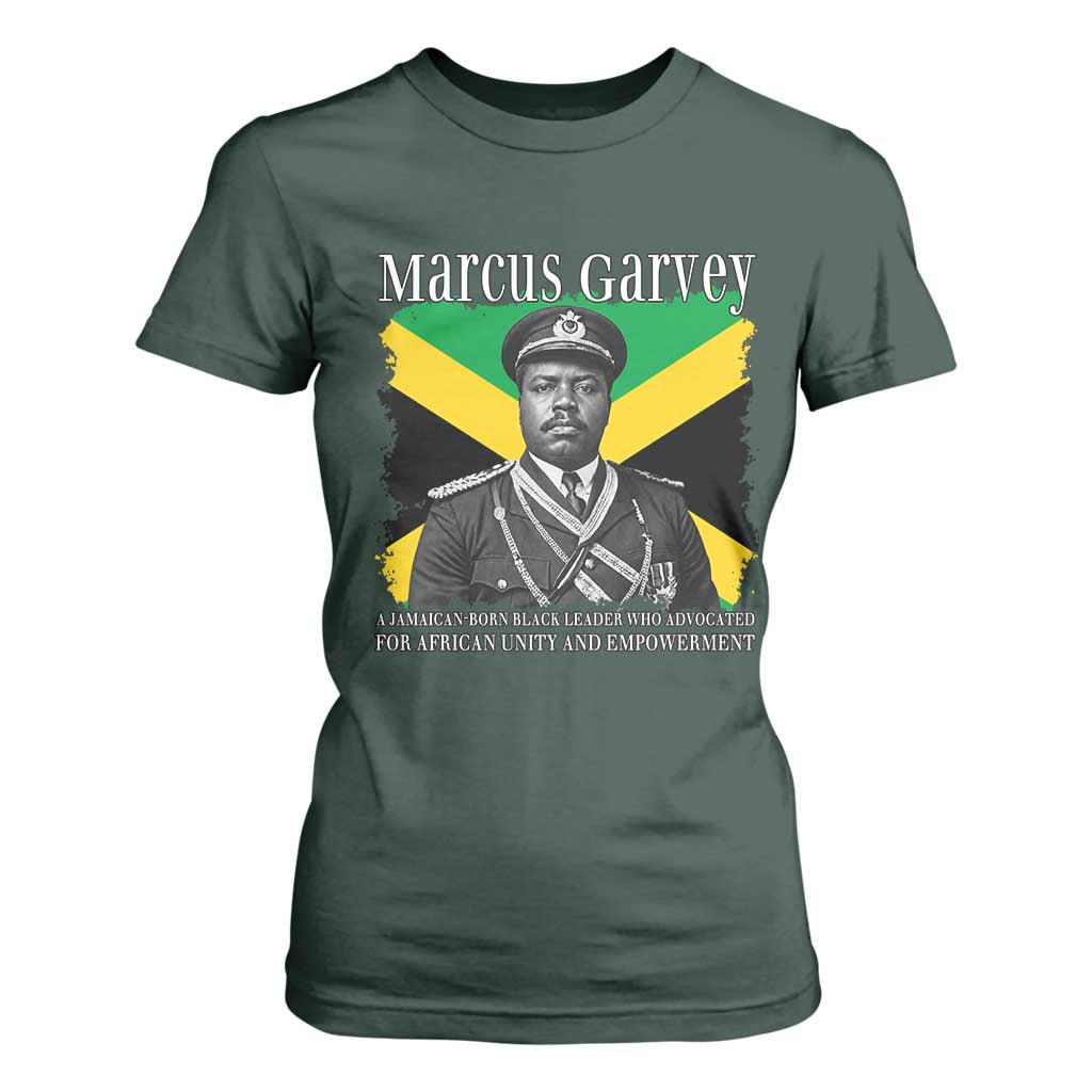 Marcus Garvey Jamaican National Hero T Shirt For Women Pan Africanism History Gift TS12 Dark Forest Green Print Your Wear