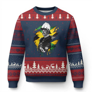 Marcus Garvey Jamaican National Hero Ugly Christmas Sweater African American Heritage TS12 Navy Red Print Your Wear