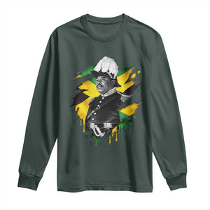 Marcus Garvey Jamaican National Hero Long Sleeve Shirt African American Heritage TS12 Dark Forest Green Print Your Wear