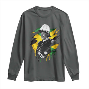 Marcus Garvey Jamaican National Hero Long Sleeve Shirt African American Heritage TS12 Dark Heather Print Your Wear