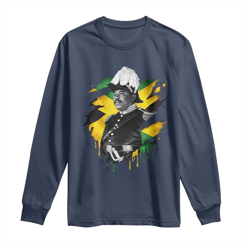 Marcus Garvey Jamaican National Hero Long Sleeve Shirt African American Heritage TS12 Navy Print Your Wear