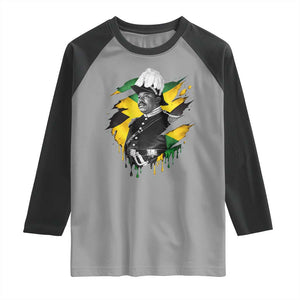 Marcus Garvey Jamaican National Hero Raglan Shirt African American Heritage TS12 Sport Gray Black Print Your Wear