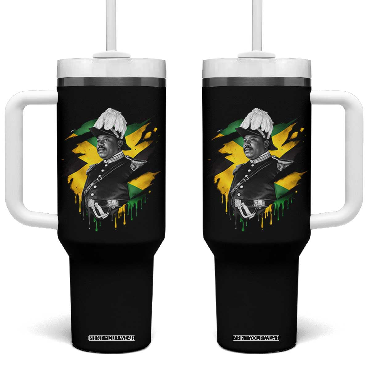 Marcus Garvey Jamaican National Hero Tumbler With Handle African American Heritage TS12 One Size: 40 oz Black Print Your Wear
