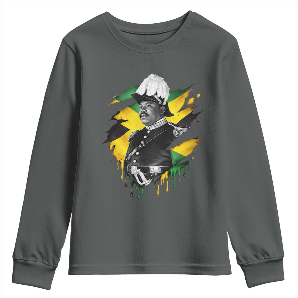 Marcus Garvey Jamaican National Hero Youth Sweatshirt African American Heritage TS12 Dark Heather Print Your Wear