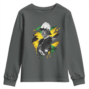 Marcus Garvey Jamaican National Hero Youth Sweatshirt African American Heritage TS12 Dark Heather Print Your Wear