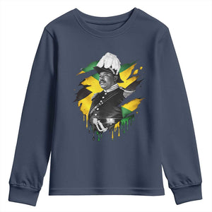 Marcus Garvey Jamaican National Hero Youth Sweatshirt African American Heritage TS12 Navy Print Your Wear