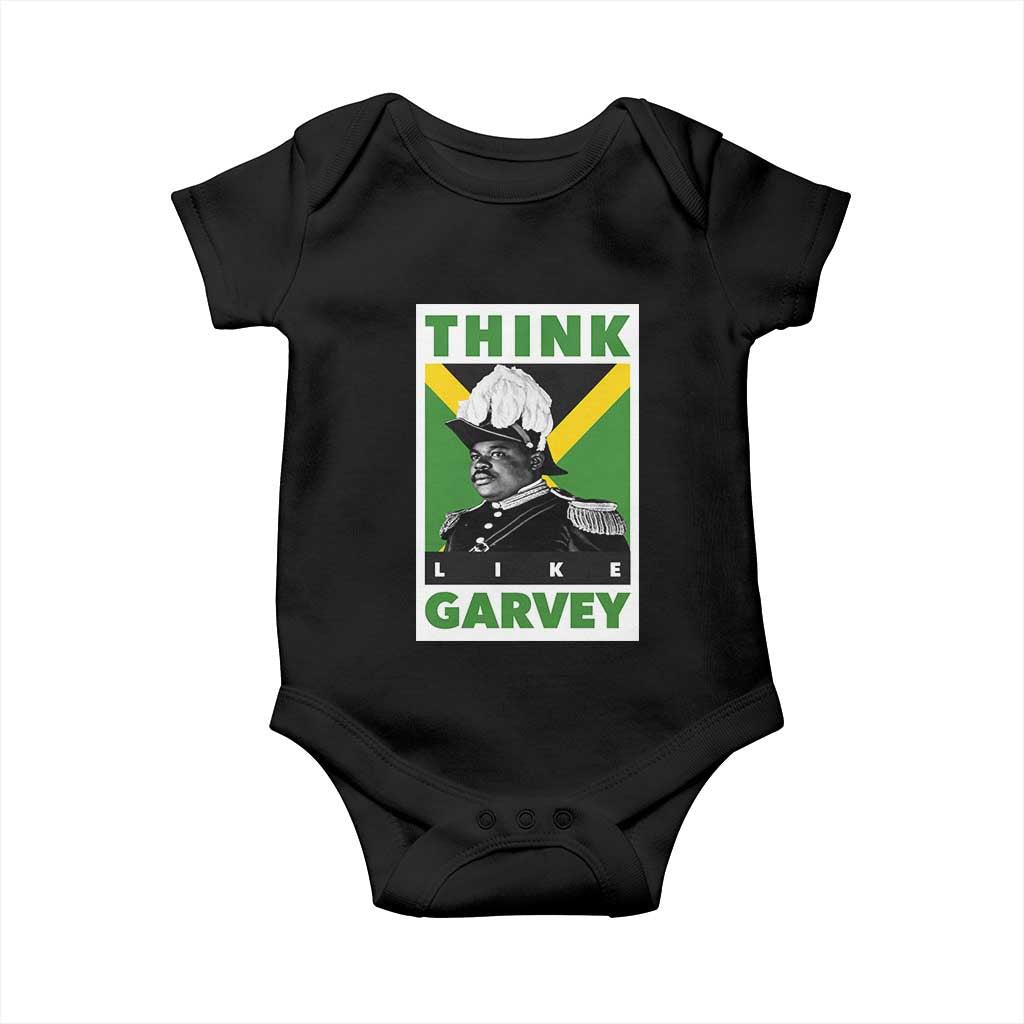 Pan Africanism Think Like Garvey Baby Onesie Marcus Garvey Jamaica Flag TS12 Black Print Your Wear
