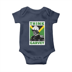 Pan Africanism Think Like Garvey Baby Onesie Marcus Garvey Jamaica Flag TS12 Navy Print Your Wear