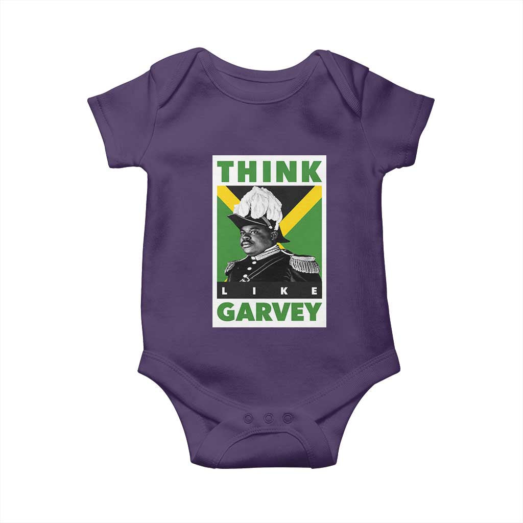 Pan Africanism Think Like Garvey Baby Onesie Marcus Garvey Jamaica Flag TS12 Purple Print Your Wear